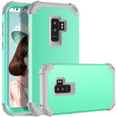 For Galaxy S9+ Dropproof 3 in 1 No Gap in the Middle Silicone Sleeve Protective Case(Mint Green)