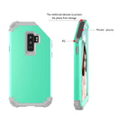 For Galaxy S9+ Dropproof 3 in 1 No Gap in the Middle Silicone Sleeve Protective Case(Mint Green)