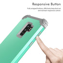 For Galaxy S9+ Dropproof 3 in 1 No Gap in the Middle Silicone Sleeve Protective Case(Mint Green)