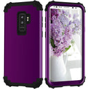 For Galaxy S9+ Dropproof 3 in 1 No Gap in the Middle Silicone Sleeve Protective Case(Purple)