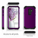 For Galaxy S9+ Dropproof 3 in 1 No Gap in the Middle Silicone Sleeve Protective Case(Purple)