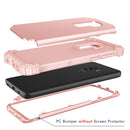 For Galaxy S9+ Dropproof 3 in 1 No Gap in the Middle Silicone Sleeve Protective Case(Rose Gold)