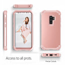 For Galaxy S9+ Dropproof 3 in 1 No Gap in the Middle Silicone Sleeve Protective Case(Rose Gold)