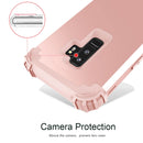 For Galaxy S9+ Dropproof 3 in 1 No Gap in the Middle Silicone Sleeve Protective Case(Rose Gold)