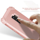 For Galaxy S9+ Dropproof 3 in 1 No Gap in the Middle Silicone Sleeve Protective Case(Rose Gold)