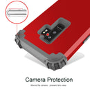 For Galaxy S9+ Dropproof 3 in 1 No Gap in the Middle Silicone Sleeve Protective Case(Red)