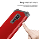 For Galaxy S9+ Dropproof 3 in 1 No Gap in the Middle Silicone Sleeve Protective Case(Red)