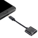 2 in 1 3.5mm to USB-C / Type-C Audio Charging Converter Adapter(Black)