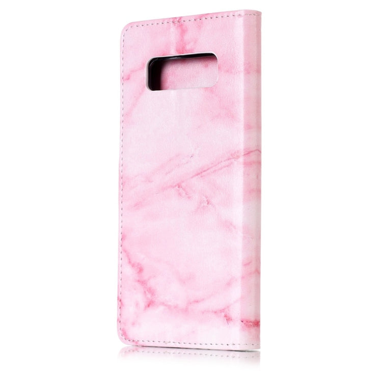 For Galaxy Note 8 Pink Marble Pattern Horizontal Flip Leather Case with Holder & Card Slots & Wallet