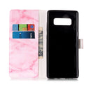 For Galaxy Note 8 Pink Marble Pattern Horizontal Flip Leather Case with Holder & Card Slots & Wallet