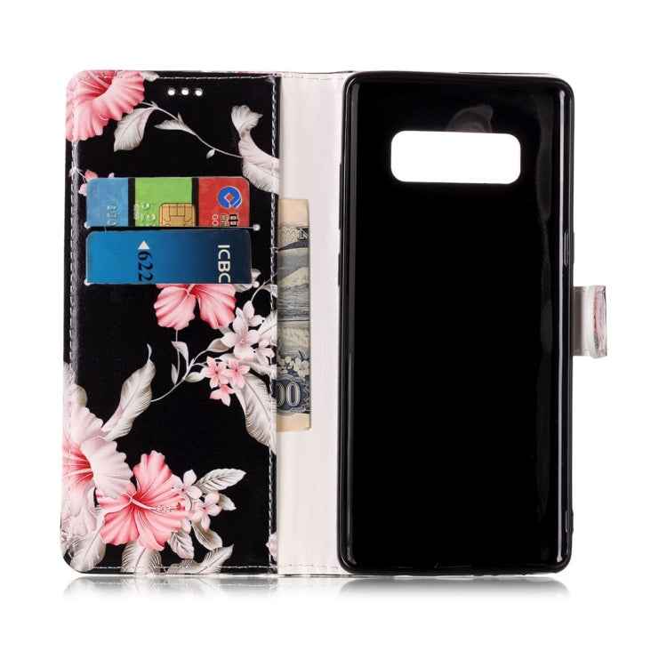 For Galaxy Note 8 Azalea Pattern Horizontal Flip Leather Case with Holder & Card Slots & Wallet