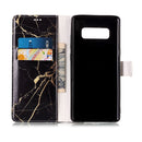 For Galaxy Note 8 Black Gold Marble Pattern Horizontal Flip Leather Case with Holder & Card Slots & Wallet