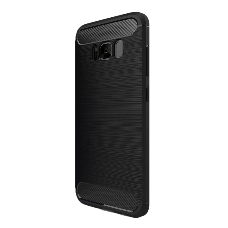 For Galaxy S8 + / G9550 Brushed Carbon Fiber Texture Shockproof TPU Protective Cover Case(Black)