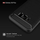 For Galaxy S8 + / G9550 Brushed Carbon Fiber Texture Shockproof TPU Protective Cover Case(Black)