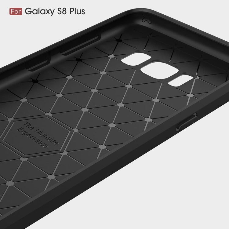 For Galaxy S8 + / G9550 Brushed Carbon Fiber Texture Shockproof TPU Protective Cover Case(Black)