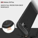 For Galaxy S8 + / G9550 Brushed Carbon Fiber Texture Shockproof TPU Protective Cover Case(Black)