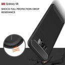 For Galaxy S8 Brushed Carbon Fiber Texture Shockproof TPU Protective Cover Case (Red)