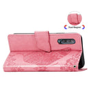 Butterfly Love Flowers Embossing Horizontal Flip Leather Case for Galaxy A50, with Holder & Card Slots & Wallet & Lanyard (Pink)
