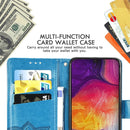 Butterfly Love Flowers Embossing Horizontal Flip Leather Case for Galaxy A50, with Holder & Card Slots & Wallet & Lanyard (Pink)