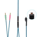 ZS0158 Straight Plug + Adapter Cable Gaming Headset Audio Cable for SteelSeries Arctis 3 / 5 / 7 (Blue)