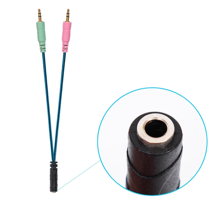 ZS0158 Straight Plug + Adapter Cable Gaming Headset Audio Cable for SteelSeries Arctis 3 / 5 / 7 (Blue)