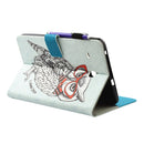 For Galaxy Tab E 8.0 / T377 Glasses Owl Pattern Horizontal Flip Leather Case with Holder & Wallet & Card Slots & Sleep / Wake-up Function & Pen Slot