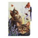 For Galaxy Tab E 9.6 / T560 Cats and Butterflies Pattern Horizontal Flip Leather Case with Holder & Wallet & Card Slots & Sleep / Wake-up Function & Pen Slot