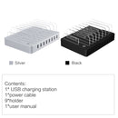 LMH-PW006 Multi-function 96W DC5V/19.2A (Max) Output 8 Ports USB Detachable Charging Station Smart Charger(Black)