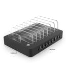 006L Multi-function 50W DC5V/10A (Max) Output (Low Power) 8 Ports USB Detachable Charging Station Smart Charger, For iPad , Tablets, iPhone, Galaxy, Huawei, Xiaomi, LG, HTC and Other Smart Phones, Rechargeable Devices(Black)