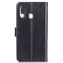 Lucky Clover Pressed Flowers Pattern Leather Case for Galaxy A40, with Holder & Card Slots & Wallet & Hand Strap (Black)