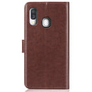 Lucky Clover Pressed Flowers Pattern Leather Case for Galaxy A40, with Holder & Card Slots & Wallet & Hand Strap (Brown)