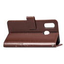 Lucky Clover Pressed Flowers Pattern Leather Case for Galaxy A40, with Holder & Card Slots & Wallet & Hand Strap (Brown)