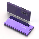 Electroplating Mirror Horizontal Flip Leather Case for Galaxy A50 , with Holder (Purple Blue)
