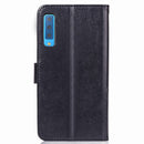 Lucky Clover Pressed Flowers Pattern Leather Case for Galaxy A7 (2018), with Holder & Card Slots & Wallet & Hand Strap (Black)