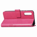 Lucky Clover Pressed Flowers Pattern Leather Case for Galaxy A7 (2018), with Holder & Card Slots & Wallet & Hand Strap (Magenta)