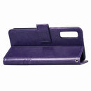 Lucky Clover Pressed Flowers Pattern Leather Case for Galaxy A7 (2018), with Holder & Card Slots & Wallet & Hand Strap (Purple)