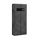 Magnetic Buckle Retro Crazy Horse Texture Horizontal Flip Leather Case for Galaxy S10 (5G), with Holder & Card Slots & Photo Frame(Black)
