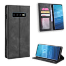 Magnetic Buckle Retro Crazy Horse Texture Horizontal Flip Leather Case for Galaxy S10 (5G), with Holder & Card Slots & Photo Frame(Black)