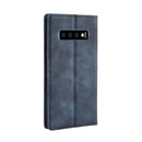 Magnetic Buckle Retro Crazy Horse Texture Horizontal Flip Leather Case for Galaxy S10 (5G), with Holder & Card Slots & Photo Frame(Blue)