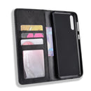 Magnetic Buckle Retro Crazy Horse Texture Horizontal Flip Leather Case for Galaxy A70, with Holder & Card Slots & Photo Frame(Black)