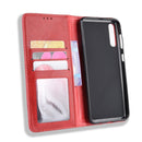 Magnetic Buckle Retro Crazy Horse Texture Horizontal Flip Leather Case for Galaxy A70, with Holder & Card Slots & Photo Frame(Red)