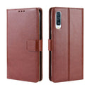 Retro Crazy Horse Texture Horizontal Flip Leather Case for Galaxy A70, with Holder & Card Slots & Photo Frame (Brown)