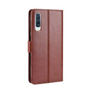 Retro Crazy Horse Texture Horizontal Flip Leather Case for Galaxy A70, with Holder & Card Slots & Photo Frame (Brown)