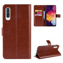 Retro Crazy Horse Texture Horizontal Flip Leather Case for Galaxy A70, with Holder & Card Slots & Photo Frame (Brown)