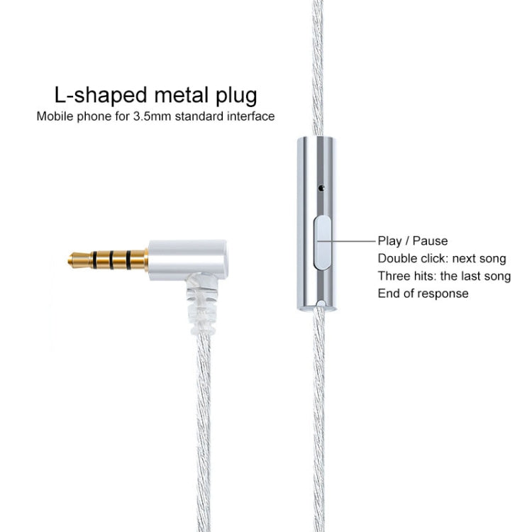 IE80 Plug Silver-plated Headphone Wire with Mic(Silver)