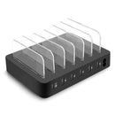 008PD Multi-function AC 100V~240V 6 Ports USB-C PD Detachable Charging Station Smart Charger, US/EU/UK/AU/Japanese Plug(Black)