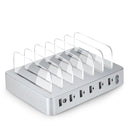 008PD Multi-function AC 100V~240V 6 Ports USB-C PD Detachable Charging Station Smart Charger, US/EU/UK/AU/Japanese Plug(Silver)