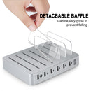 008PD Multi-function AC 100V~240V 6 Ports USB-C PD Detachable Charging Station Smart Charger, US/EU/UK/AU/Japanese Plug(Silver)