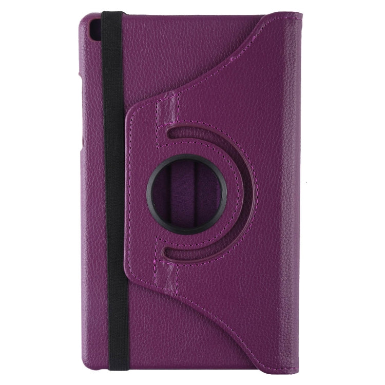 Litchi Texture Rotating ClassicBusiness Horizontal Flip Leather Case for Galaxy Tab A 8.0 T290 / T295 (2019), with Holder (Purple)