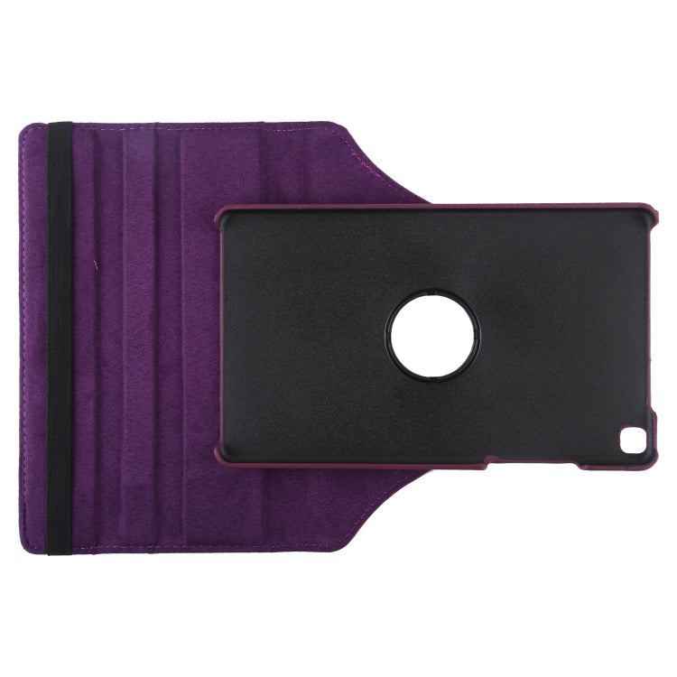 Litchi Texture Rotating ClassicBusiness Horizontal Flip Leather Case for Galaxy Tab A 8.0 T290 / T295 (2019), with Holder (Purple)